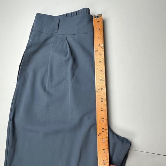 Halara Pants Womens Large Blue Pleated Wide Leg Flowy Career Comfort Preppy - Picture 10 of 13